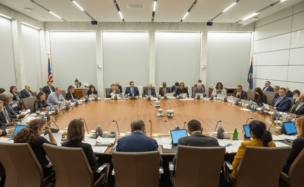 A meeting of the Federal Open Market Committee, or FOMC.