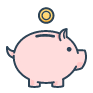 A graphic of a piggy bank.