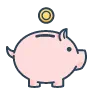A graphic of a piggy bank.