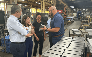 Hammack and Federal Reserve Governor Michael Barr toured Tendon Manufacturing Inc. in Bedford, Ohio