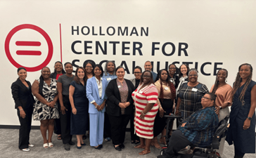 Hammack with staff and graduates of the Urban League of Greater Southwestern Ohio’s Urban Tech Collective and 700 Credit Club programs.