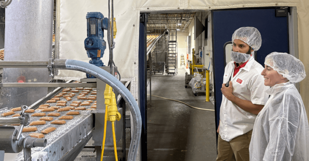 Alex Eaton, plant manager at JTM Foods, describes the process the company uses to make snack pies.