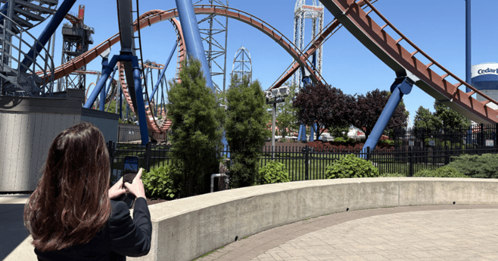 Beth Hammack takes a quick photo of Cedar Point, an amusement park in Sandusky, Ohio, which opened in 1870.