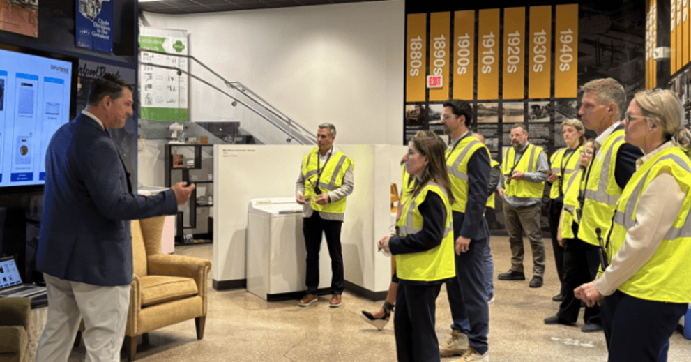 Hammack and team learn about the history of the Clyde facility.