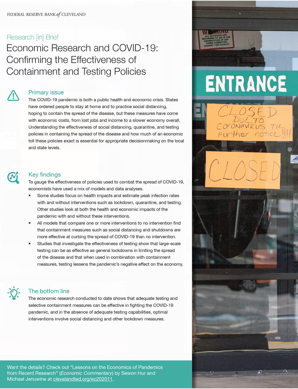 Economic Research and COVID-19: Confirming the Effectiveness of Containment and Testing Policies