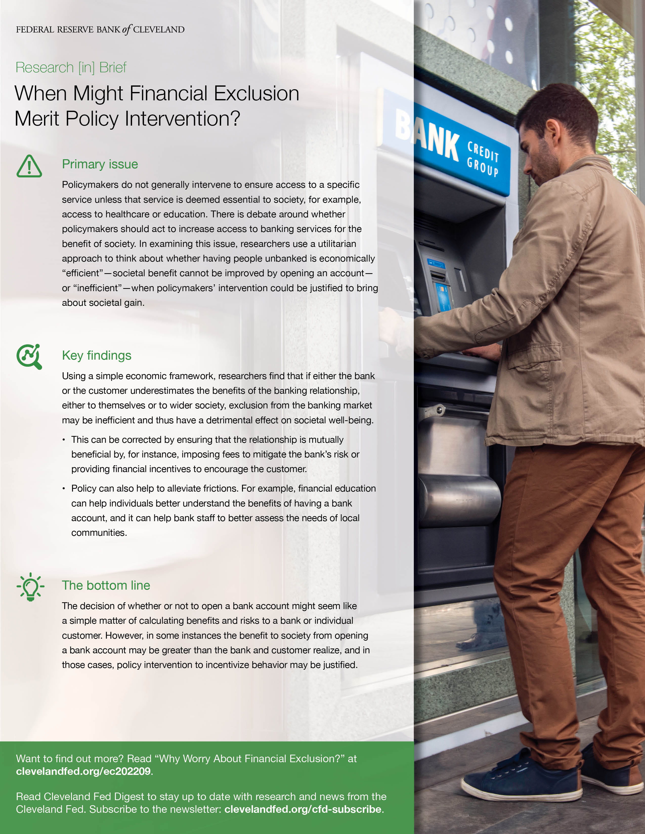 When Might Financial Exclusion Merit Policy Intervention?