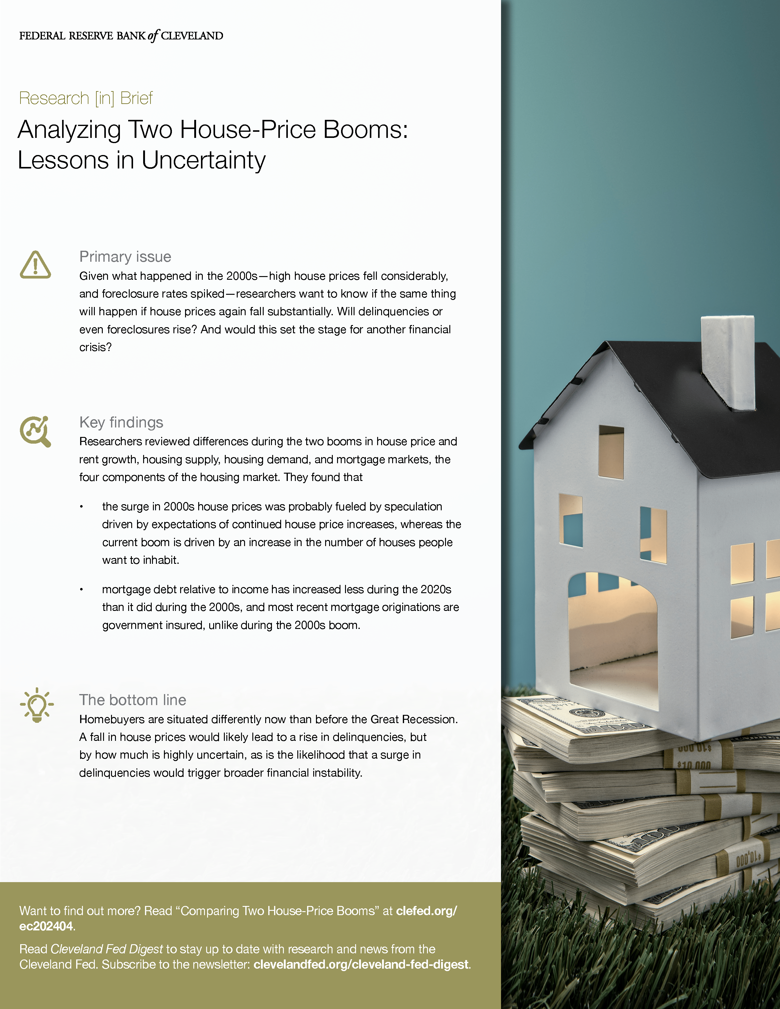 Research [in] Brief: Analyzing Two House-Price Booms: Lessons in Uncertainty
