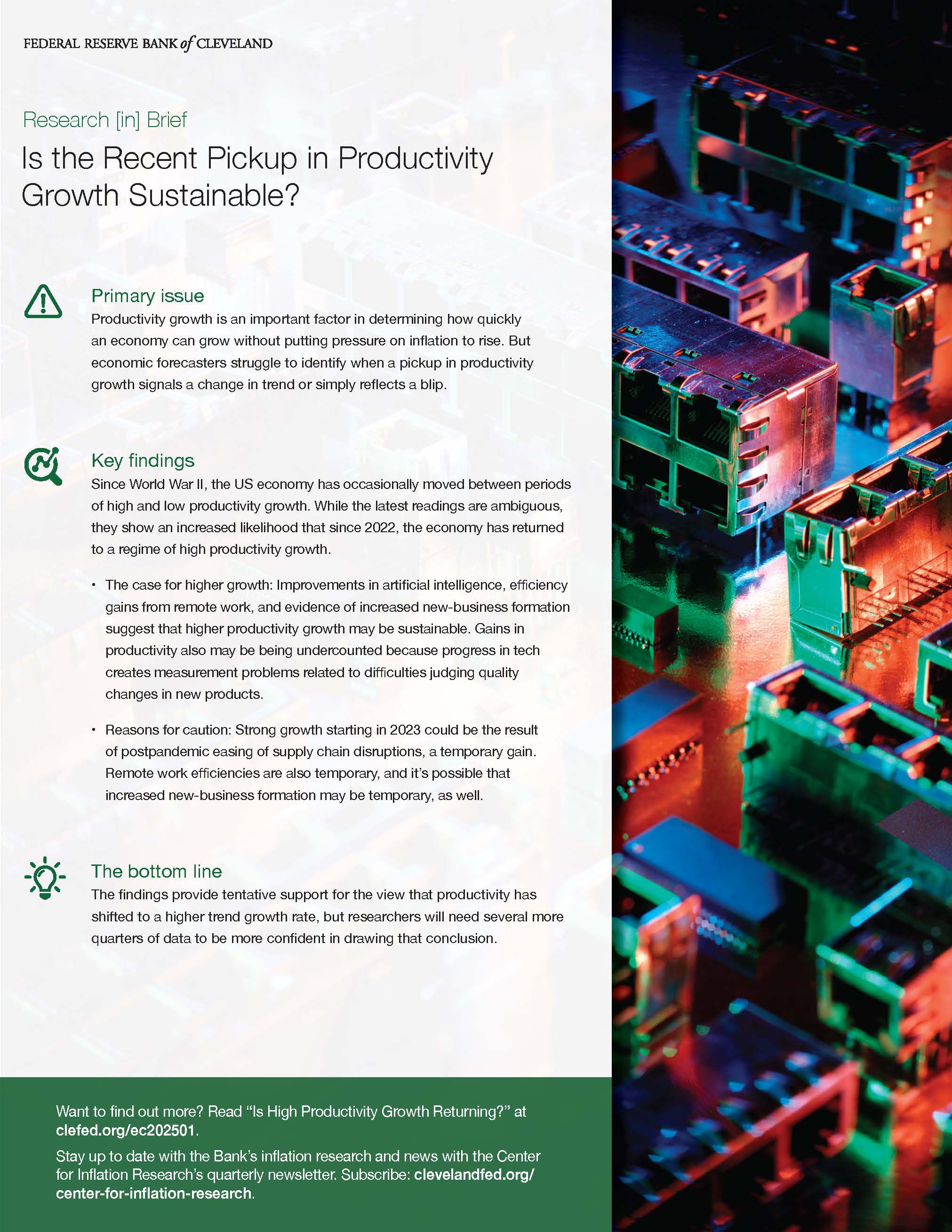 Is the Recent Pickup in Productivity Growth Sustainable?