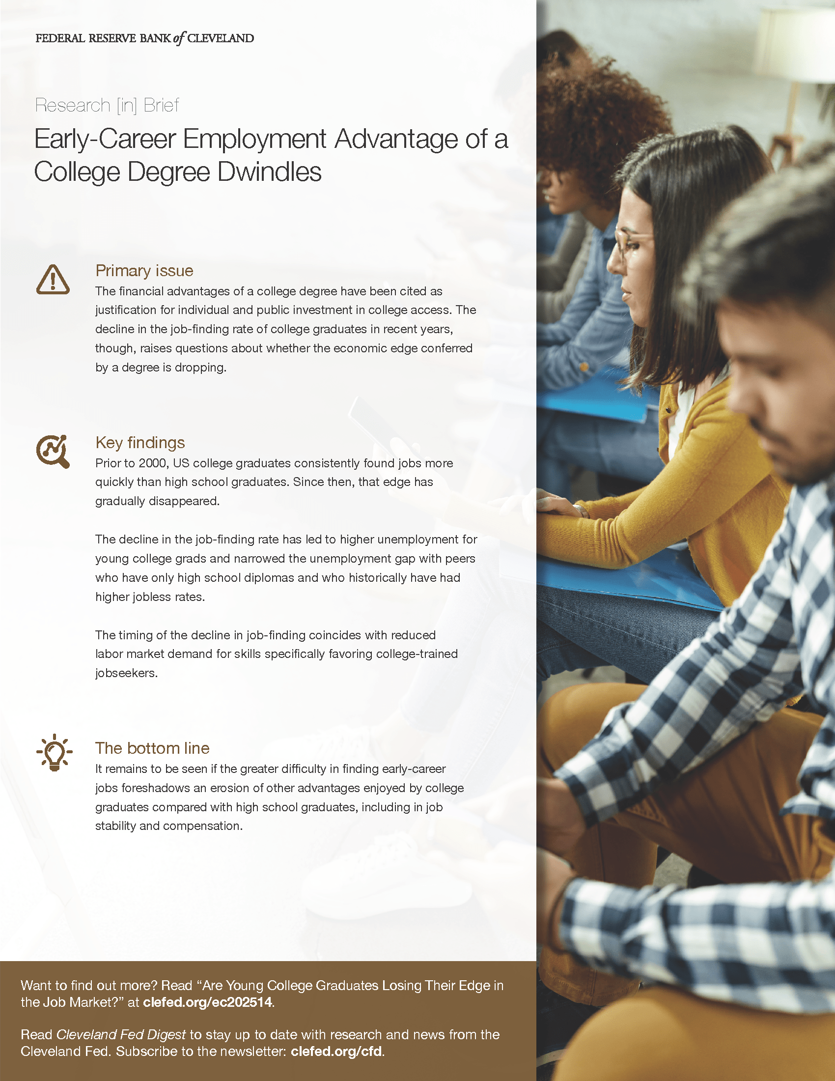 Early-Career Employment Advantage of a College Degree Dwindles