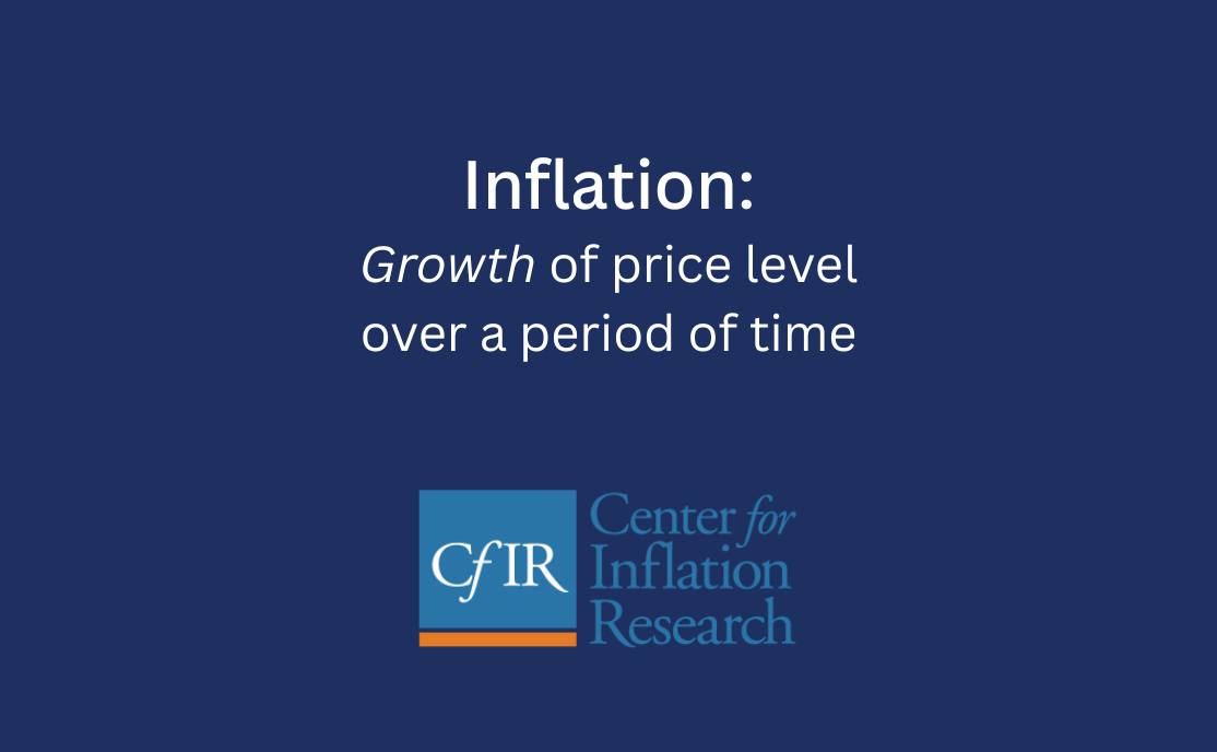 Inflation: Growth of price level over a period of time