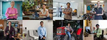 Collage of different occupations.