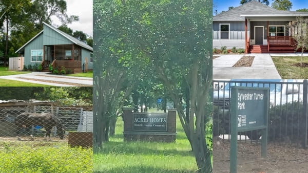 Collage of houses and outdoor locations.