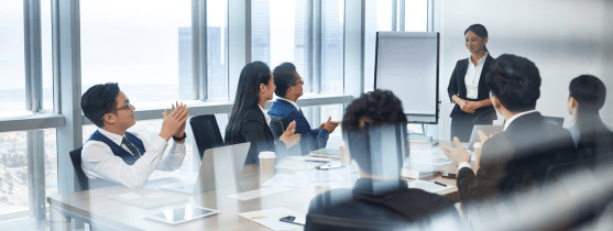 A team meeting in a conference room.