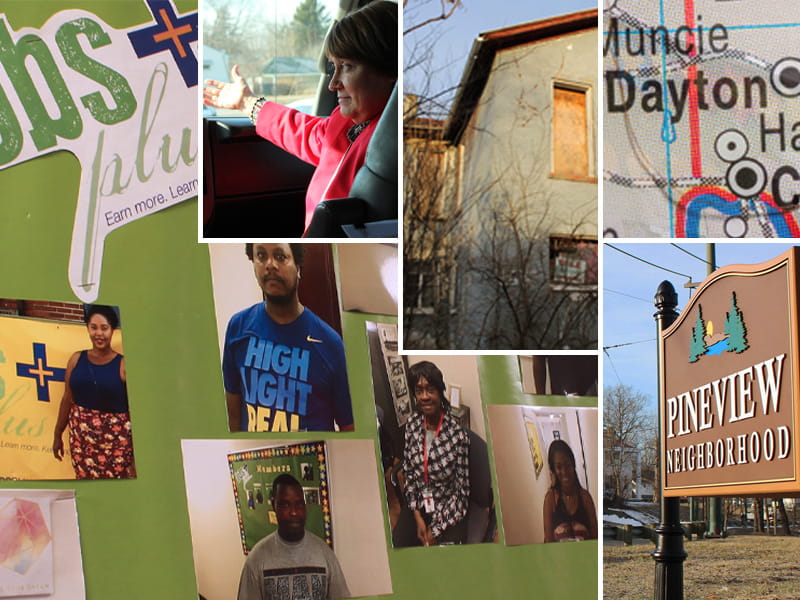 A collage of people in Dayton.