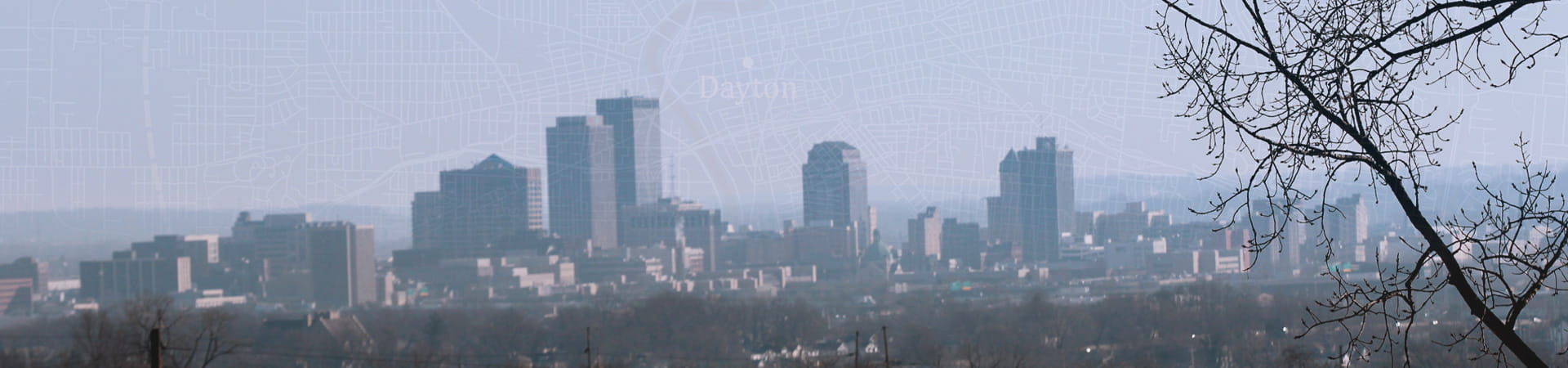 The Dayton city skyline.