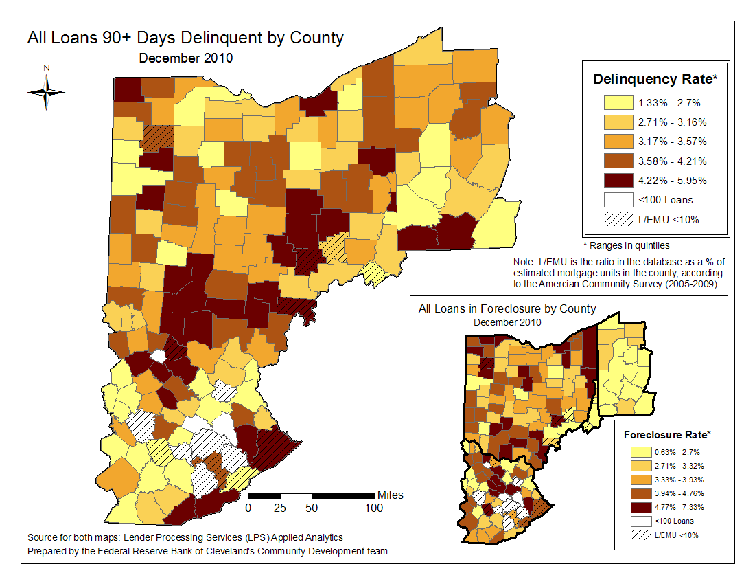 Figure 6: Fourth District States*: Percent of All Loans in Delinquency and Foreclosure