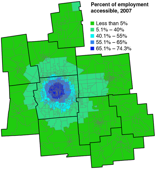 The Decline in Access to Jobs and the Location of Employment Growth in
