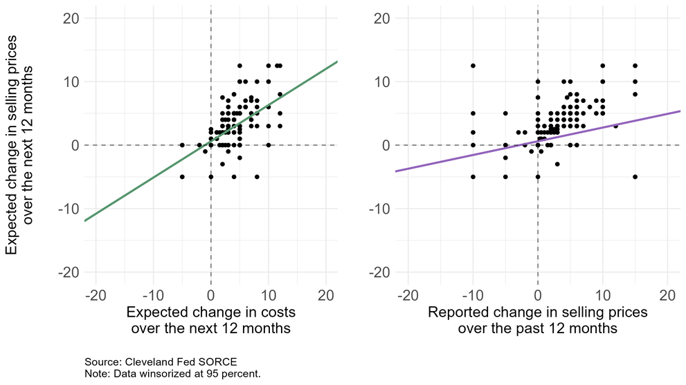 Figure 4: Relationships between Price Expectations, Cost Expectations, and Past Price Changes