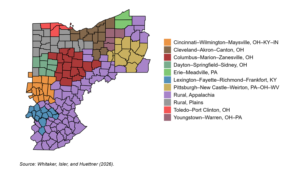 Figure 5: Fourth District Metro Areas and Rural Regions