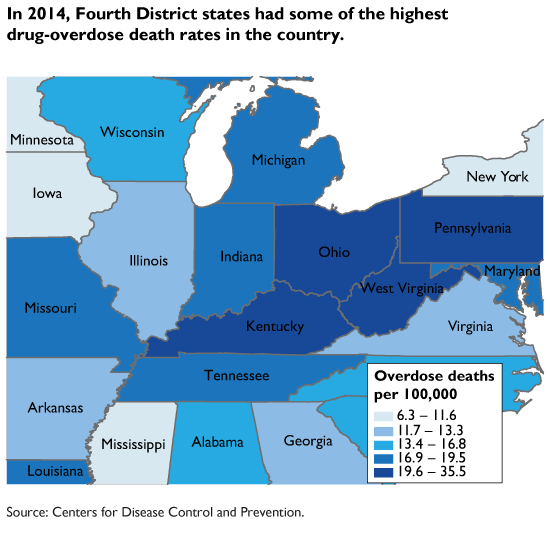 In 2014, Fourth District states had some of the highest drug-overdose death rates in the country.