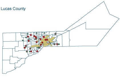 Figure 1c. Branch Openings and Closings in Four Ohio Counties (Lucas)