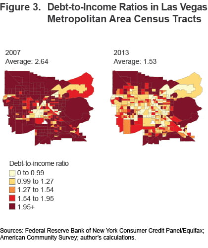 Figure 3 Debt-to-income ratios in Las Vegas Metropolitan Area census tracts
