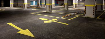 Interior of a parking deck